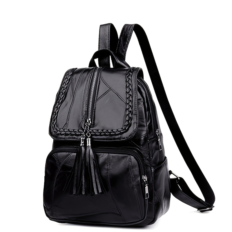 TEMU Sac à dos pour femme du fabricant, nouveau design à pompons souples, adapté pour les quotidiens/ Courts séjours, cartable pour étudiant, sac à