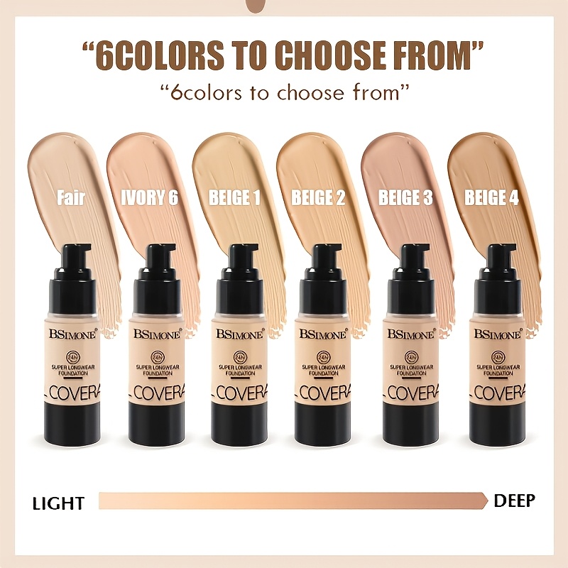 BSIMONE 1pc 24-Hour Long-Lasting Liquid Foundation, Professional Base Makeup, Sweat-Proof and Smudge-Proof, Strong Concealing Power, Easy to Apply, Minimizes Pores Without Feeling Heavy, Suitable for Dry, Oily, and Sensitive Skin, Stage Makeup - Image 14