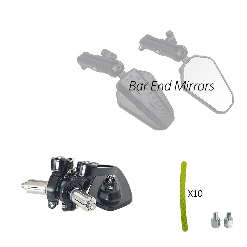 TEMU 2pcs Aluminum Alloy Bar End Mirrors, 10pcs Reflective Stickers, Universal Adjustable Hd Bar Plug Reflective Mirrors, Easy Replacement Additions