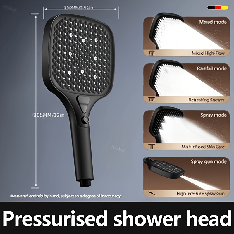 High-Pressure 4-Mode Handheld Shower Head Set
