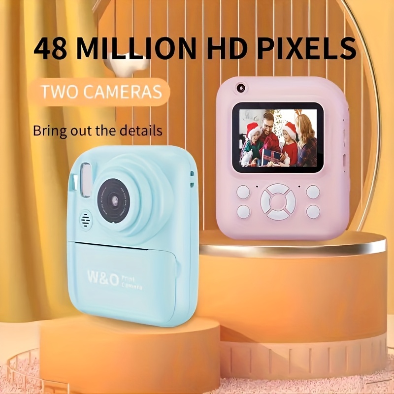 New Instant Print Camera, 1080P 2.4 Inch Screen Super Cute Instant Camera With 3 Rolls Print Paper & 32GB Card, Digital Camera Kids Gift For Kids 3-12 Years, Perfect Holiday Gift For Girls/Boys, Birthday Gift.