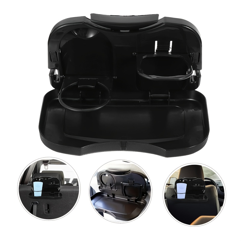car seat back tray organizer with foldable dish dual cup holders anti slip spill proof design durable abs plastic for road trips travel essentials compatible with 99 vehicles vehicle dining accessory   material backseat dining compact storage easy to clean   travelers Product details 1