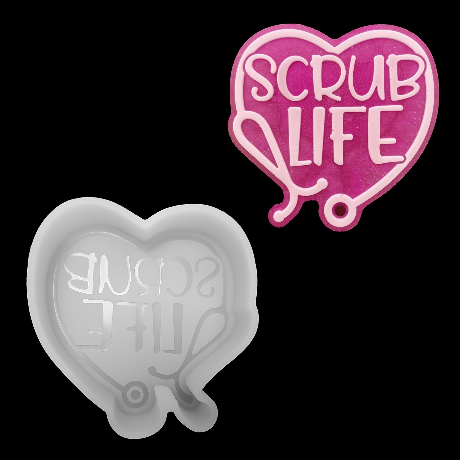 

Matte Life Heart Theme Car Aromatherapy Fresh Silicone Mold, Pendant Mold Used For Aromatherapy Beads Supplies Soap Candle Craft Decorations - Air Freshener - Incense Beads Freshener - Epoxy Resin