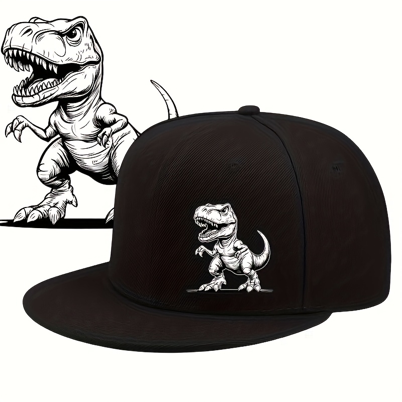 2d Flat, Spring And Summer Urban Fashion Neutral Duckbill Hat, Dinosaur Themed Design, Daily Hip-hop Flat Edge Hat