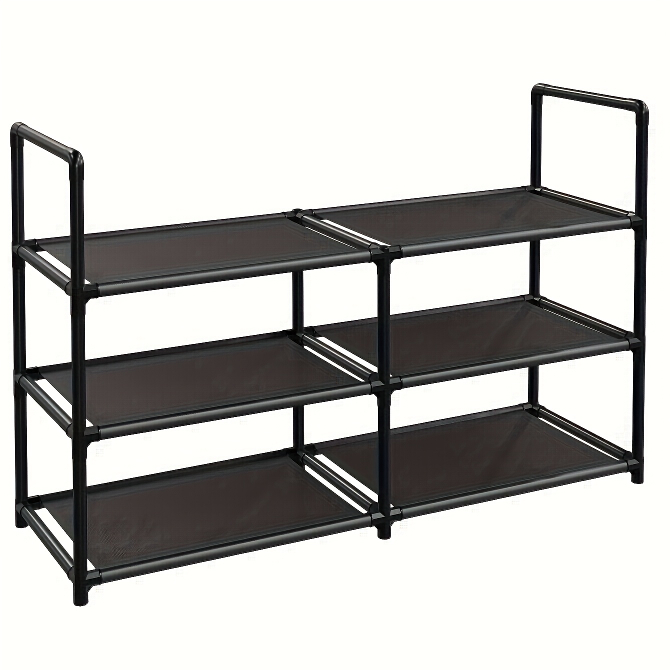 

Iron 3- Shoe Rack, Metal Shoe Organizer, Stackable Shelves, Unfinished , For 12-15 Pairs Of Shoes