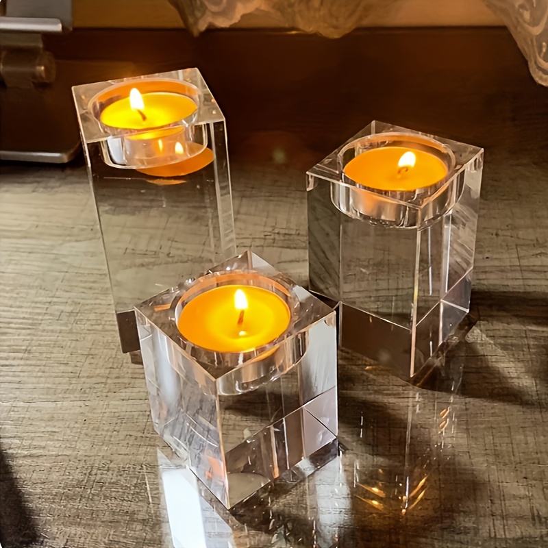 Image of Set Of 3 Home Wedding Decorative Ornaments, Including Holders Measuring 6, 8, And 10 Cm (candles Not Included)