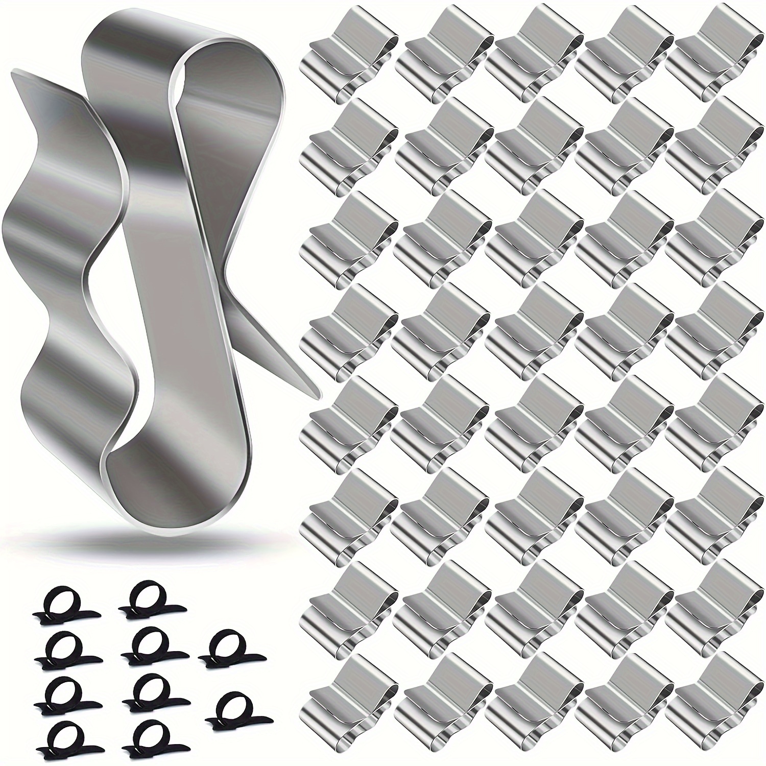 60pcs, Cable Clip, Stainless Steel Cable Clip, With 10pcs , Used For Solar Panel Wire And Photovoltaic Panel Wire Fixing Bracket