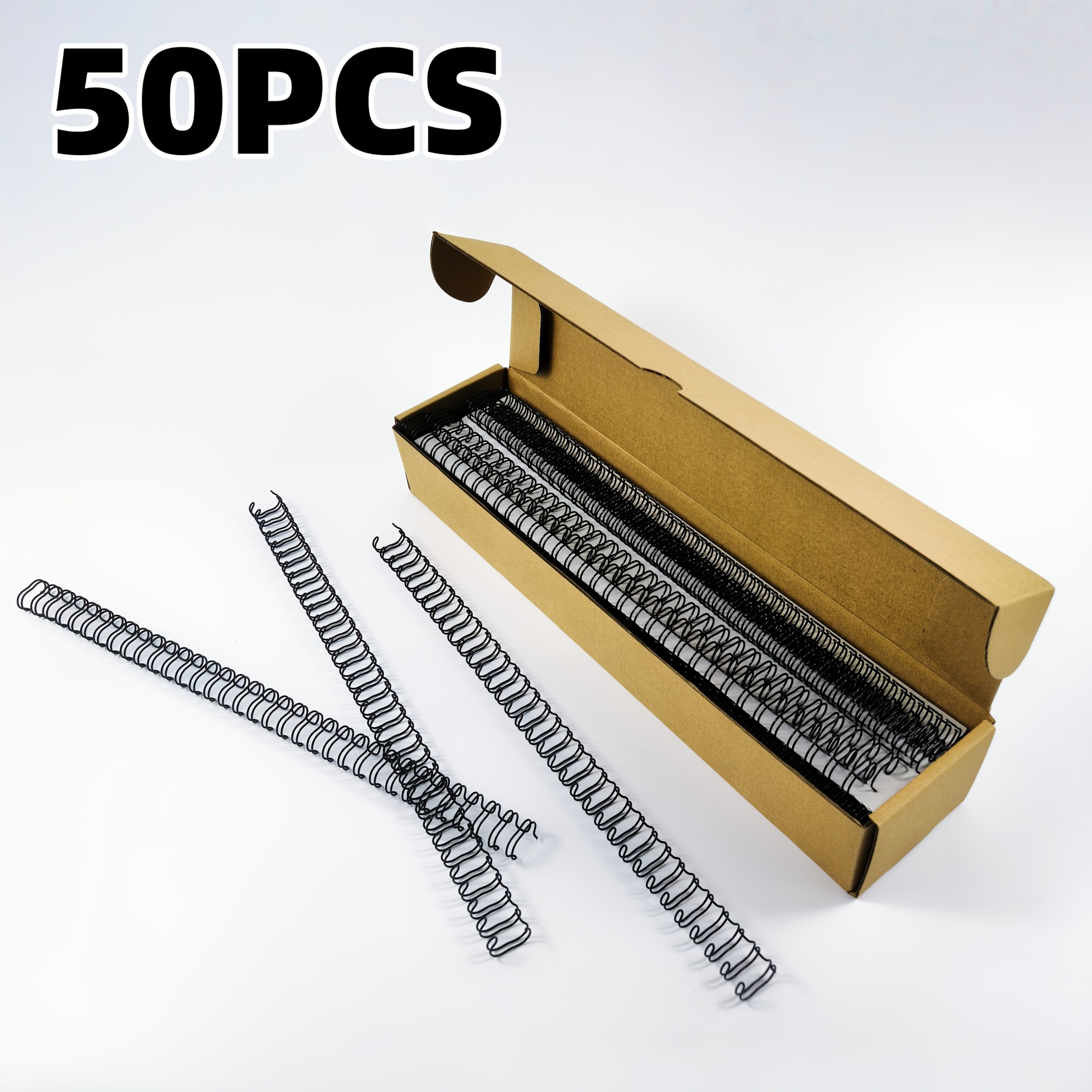 TEMU Black Double-loop Metal Binding Rings, 3/8"(9.5mm) Diameter, 60-sheet Capacity, Fits A4/a3 Sizes, Compatible With 34-hole Binding Machine,