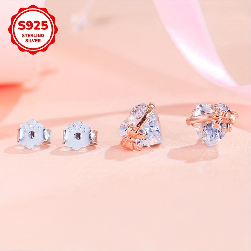 Women's Rose Gold Plated Bowknot Design Stud Earrings