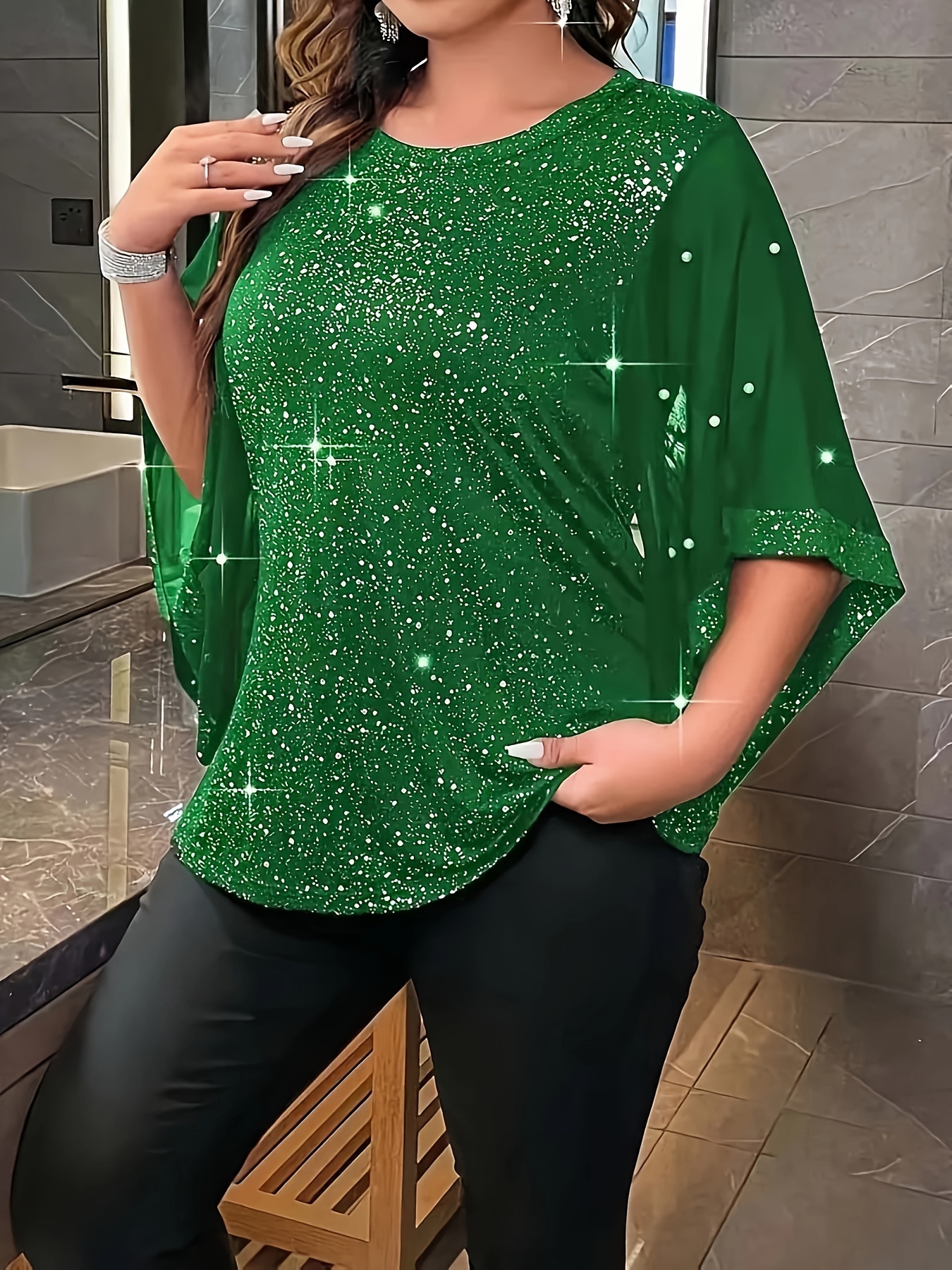 Plus Size Rhinestone Top 