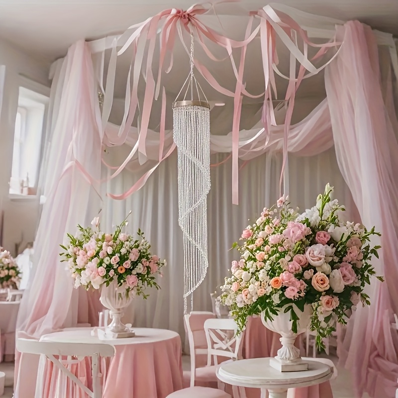 elegant s shaped party and wedding decorative hanging chandelier   reusable thick plastic material ideal for creative birthday and event settings event decoration elegant chandelier flowing design details 0
