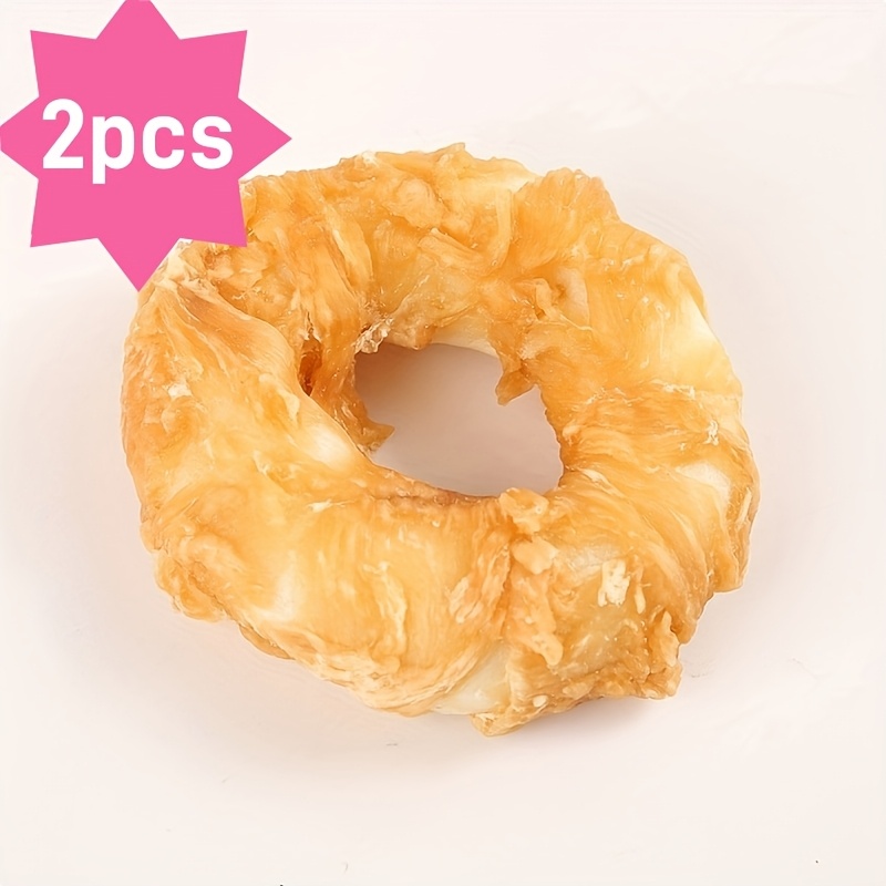 TEMU Donut Shaped Chicken & Duck Wrapped Treats | Exterior| Grain-free, Perfect For Training & Rewards | Suitable For Large, Medium And Small Dogs | Dog Stuff Clearance | Dog Treats