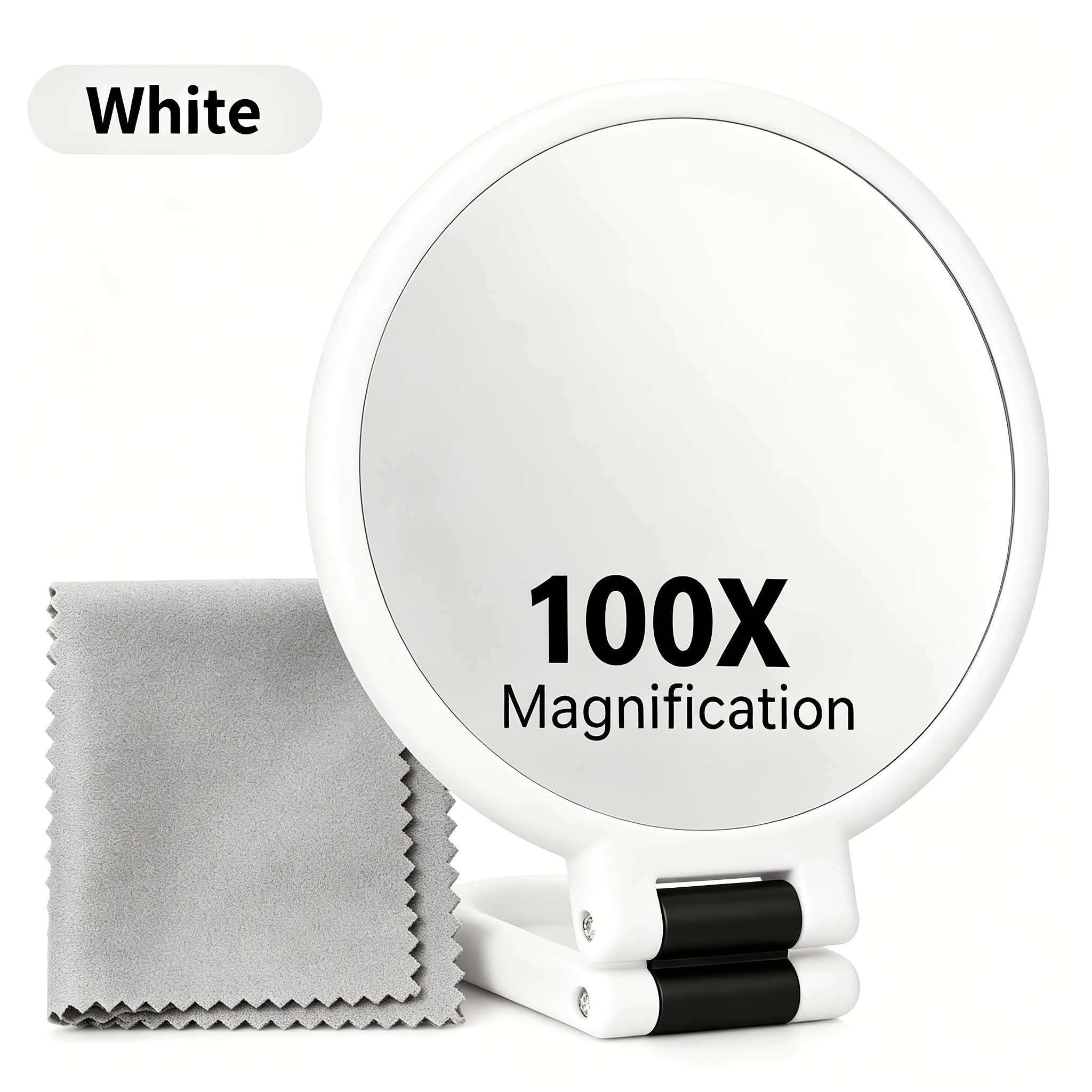 TEMU Boîte cadeau de Cosmétique HD 100X, avec chiffon de nettoyage délicat, cadre de luxe multicolore avec texture exceptionnelle, grossissement