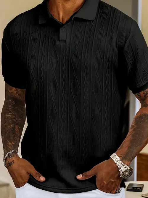 *'S New Solid Color Top, Jacquard Design, Soft Fabric, Outdoor Casual Business Breathable * Shirt Golf Shirt, Suitable for Vacation and Business Occasions, Essential for Daily Leisure *'S New Solid Color Top, Jacquard Design, Soft Fabric, Outdoor Casual Business Breathable * Shirt Golf Shirt, Suitable for Vacation and Business Occasions, Essential for Daily Leisure