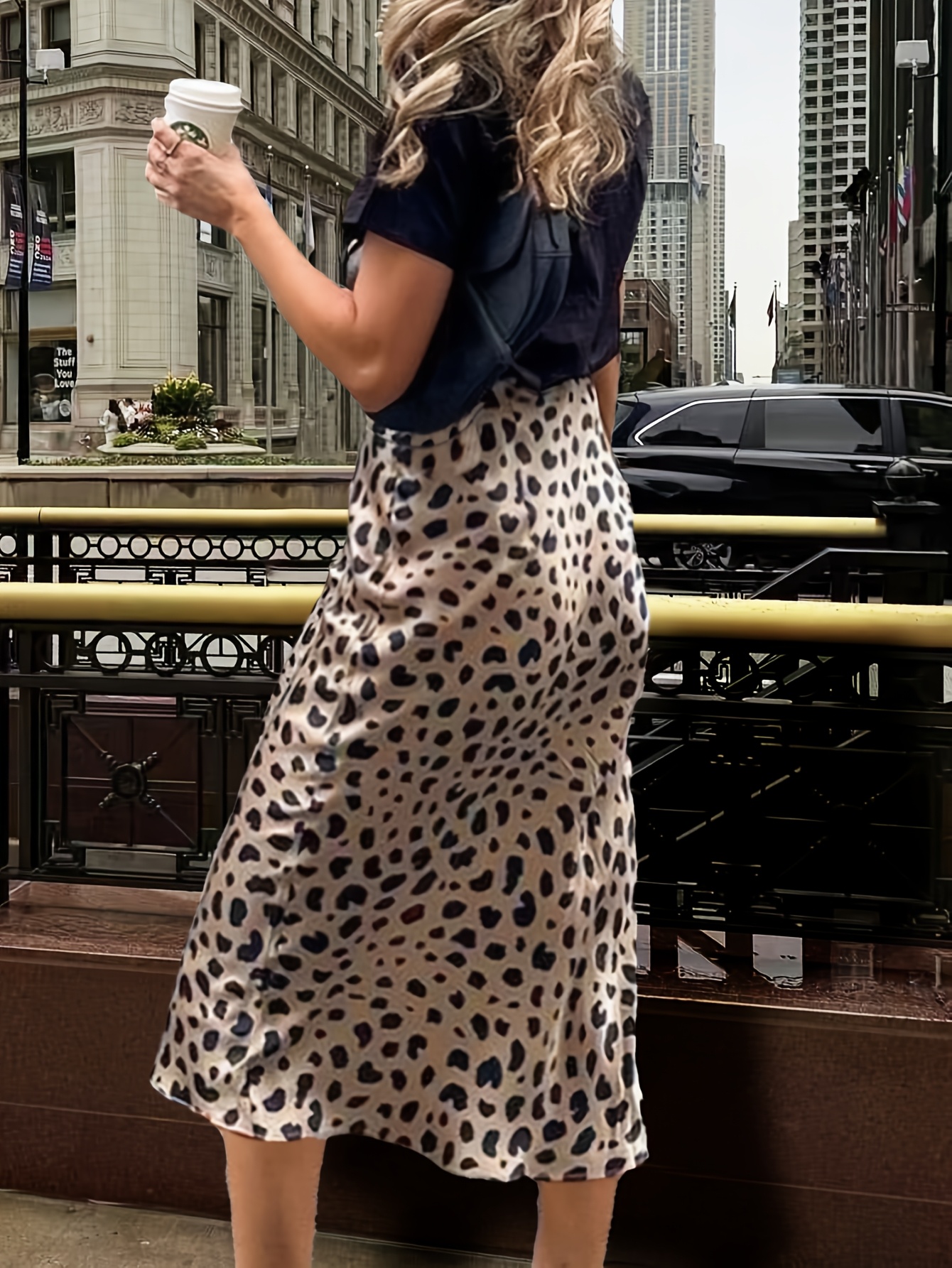 Women'S Leopard Print Satin Mermaid A-Line *t with Zipper High-Waisted  Elastic Waistband, Black White Polka Summer Easter Maxi