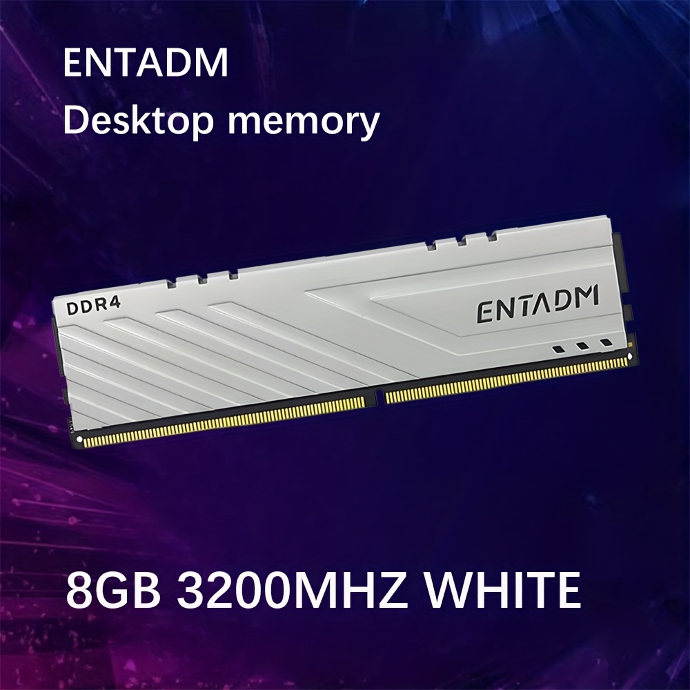 TEMU ENTADM 8GB DDR4 램 모듈 3200MHz - 고성능 PC4 메모리 스틱 (데스크탑 및 노트북용), 블랙 히팅 디자인