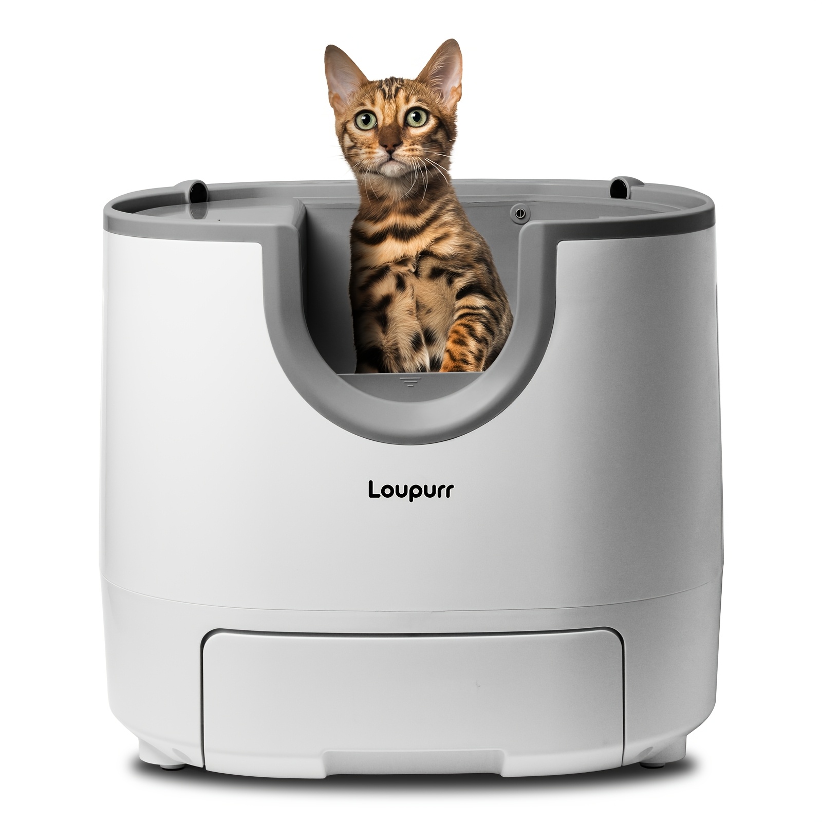 TEMU L1 Litière Automatique pour Chat à Dessus Ouvert, Auto-nettoyante, Entretien Facile avec Capteurs de Sécurité Multiples, Grande Capacité, Sacs