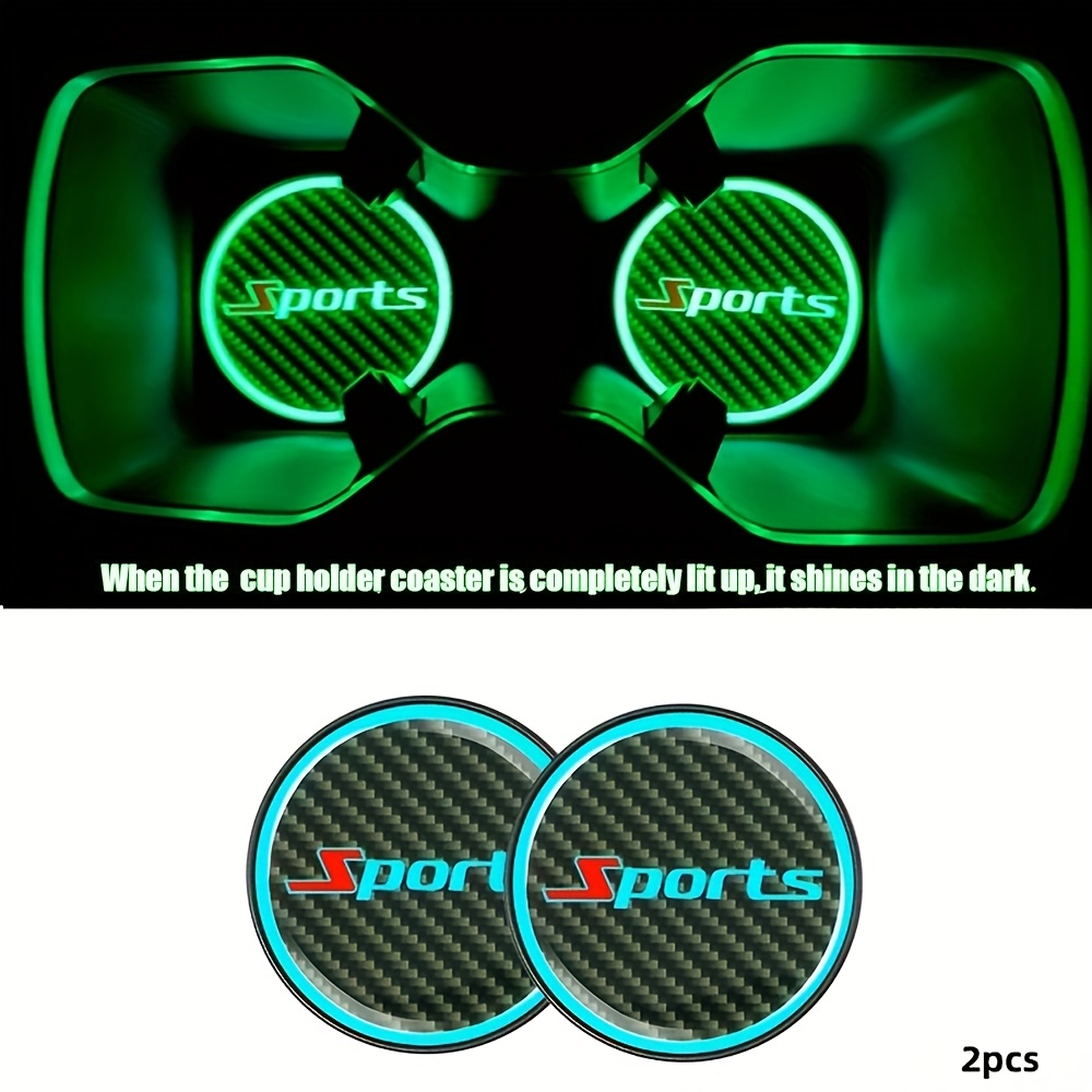 TEMU Car-mounted Holder Coasters, 2 Carbon Fiber Anti-slip Embedded Coasters, Universal Cup Holder Insert Coasters, Durable Drink Mats For Sports