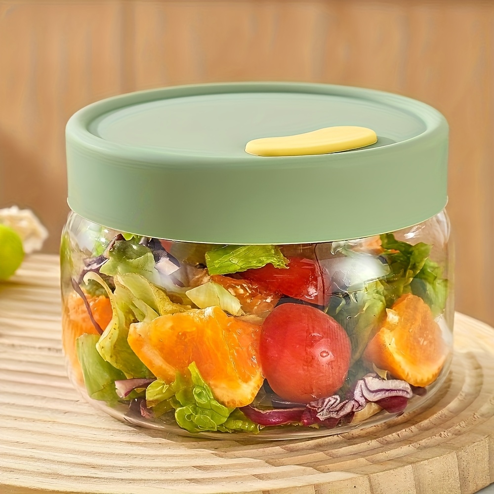 TEMU Boîte à déjeuner circulaire scellée de grande capacité, récipient de conservation en verre scellé résistant à la chaleur pour réchauffage au