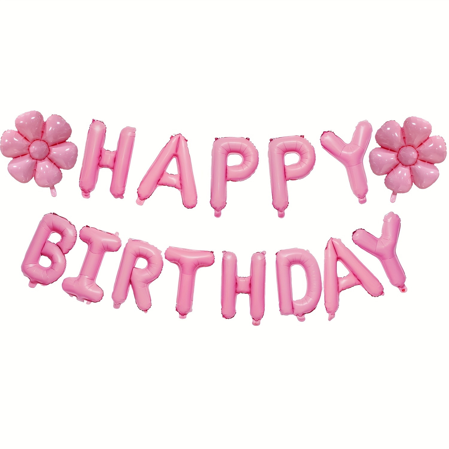 Image of Pink Birthday Letter Balloon Banner Daisy Themed Party Decoration Reusable Daisy Aluminum Foil Balloons Adult Event Decoration, Photography Props/ Photos