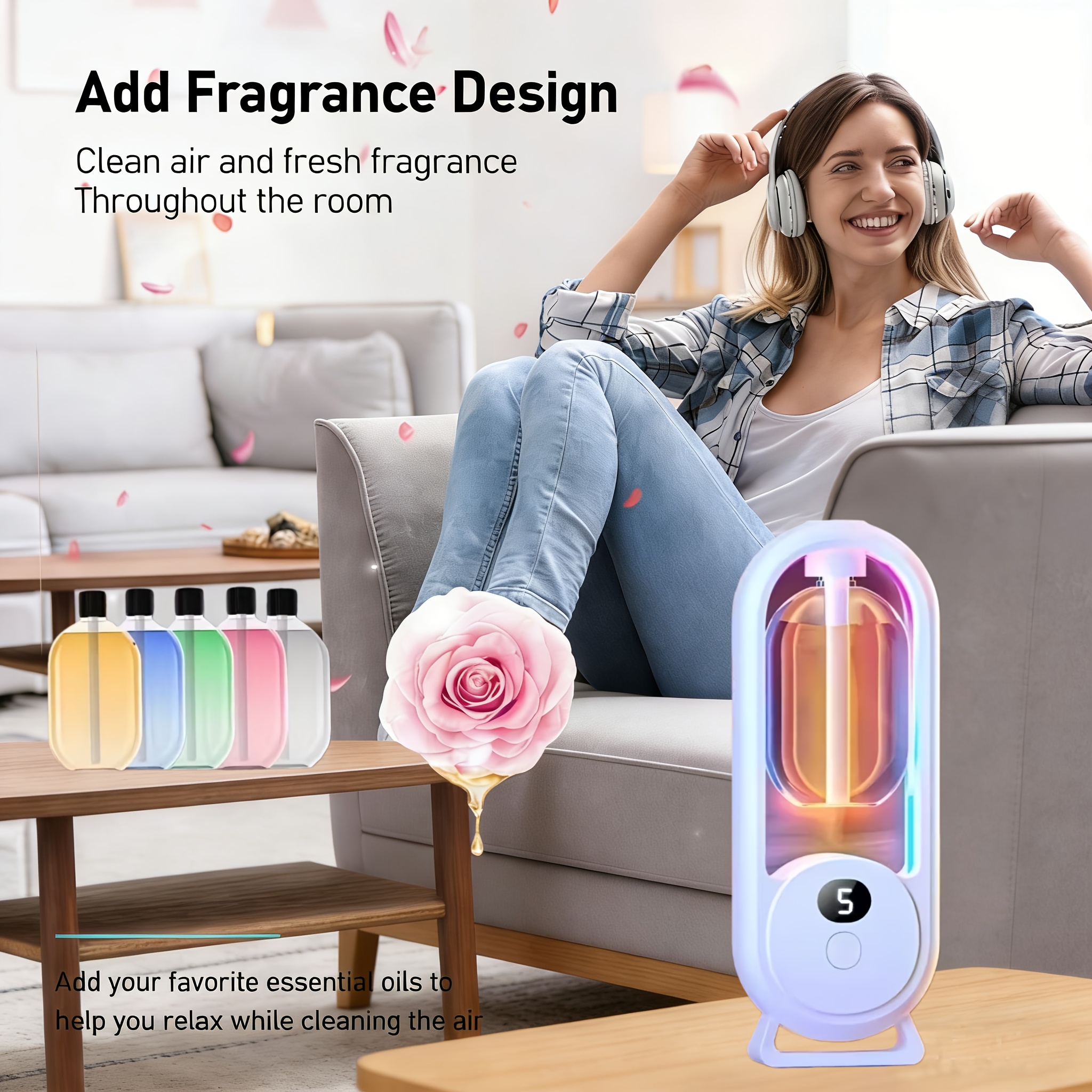 four bottles of essential oil for al  diffuser 2026 edition   timedautomatic spraying function 1 bottle 3 bottle set   device refill   five fragrances star rated   teacher appreciation mothers day gifts Product details 6