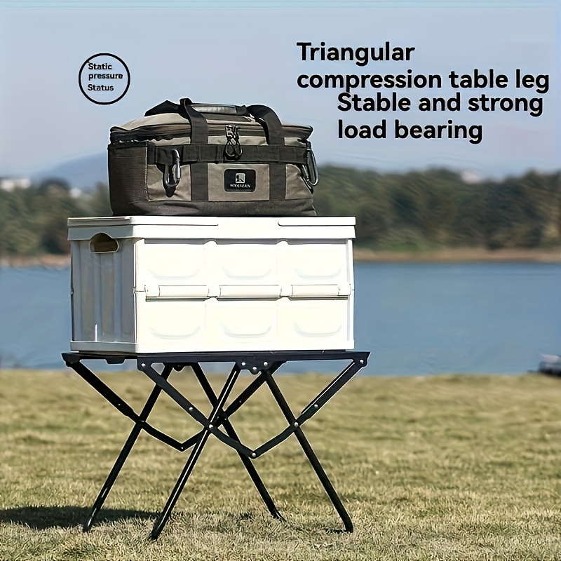 TEMU Portable Folding Tactical Camping Table No , Lightweight And Sturdy, Suitable For Hunting, Fishing, Outdoor Survival, Bbq, Picnic - Black,