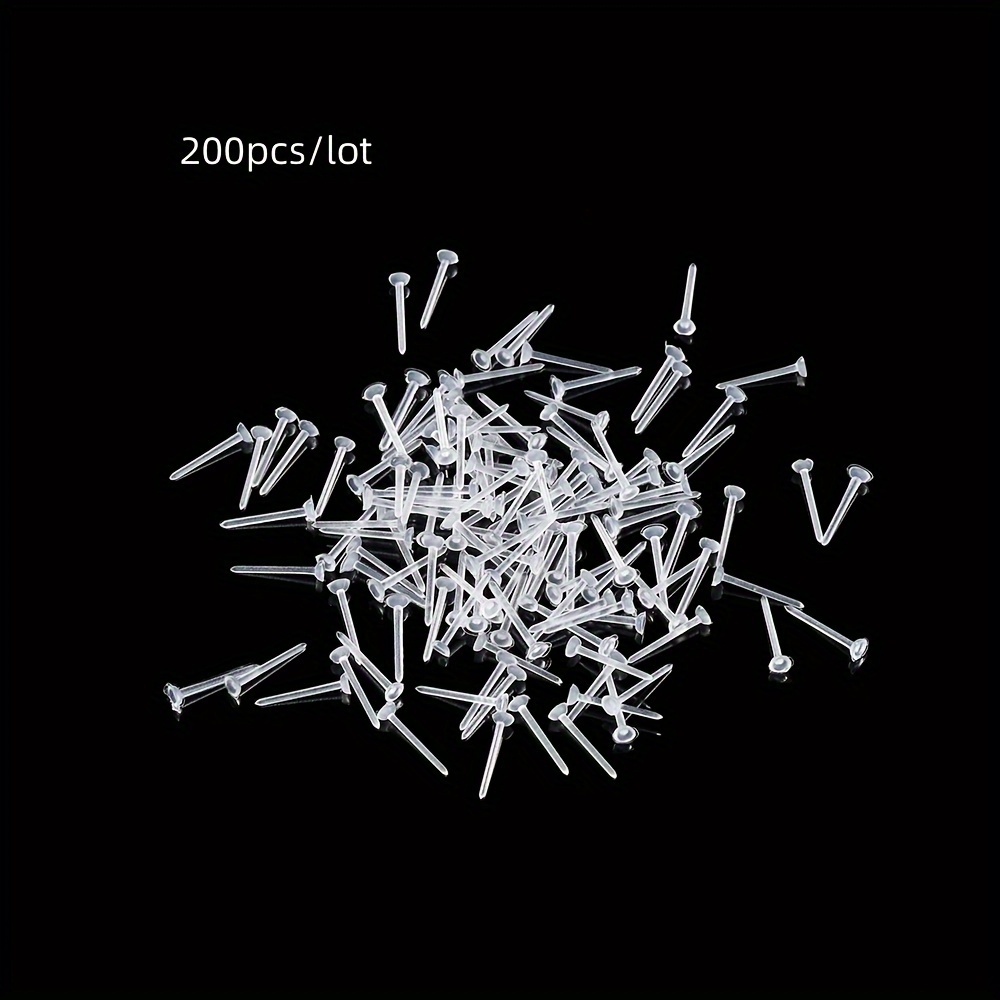 50-200pcs 3mm Invisible Plastic Soft Silicone Rubber Earring Base Pins Stud Earring Piercing Retainer For Diy Earring Findings