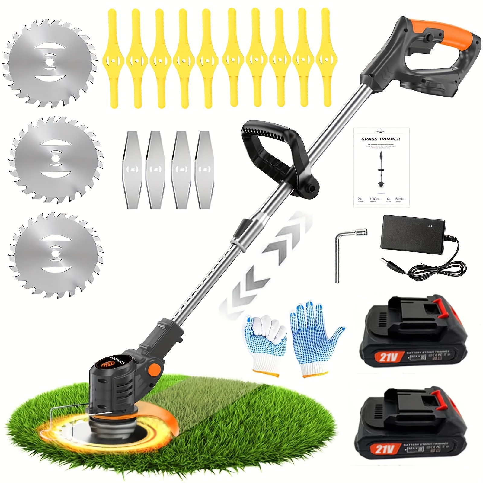 home small portable electric lawn mower with 2 lithium batteries 3 kinds of       lithium battery cordless handheld lawn mower yard multifunctional   wwer