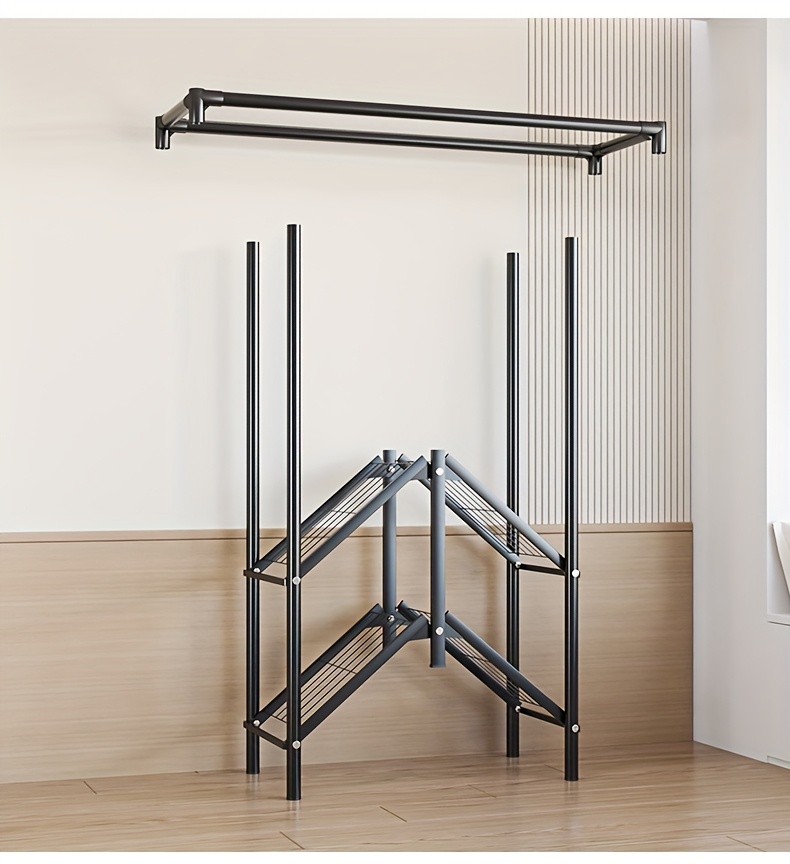  1pc heavy duty sliding curtain wardrobe with hanging rod raised feet shoe storage dust proof cover 198lb capacity space saving closet organizer for home 27 height luggage storage wardrobe clothes organizer storage portable closets Product details 2