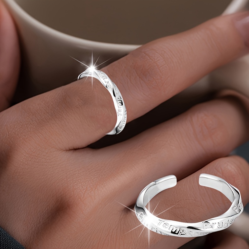 Women's Twisted Rope Open Ring, Trendy Gift for Friends