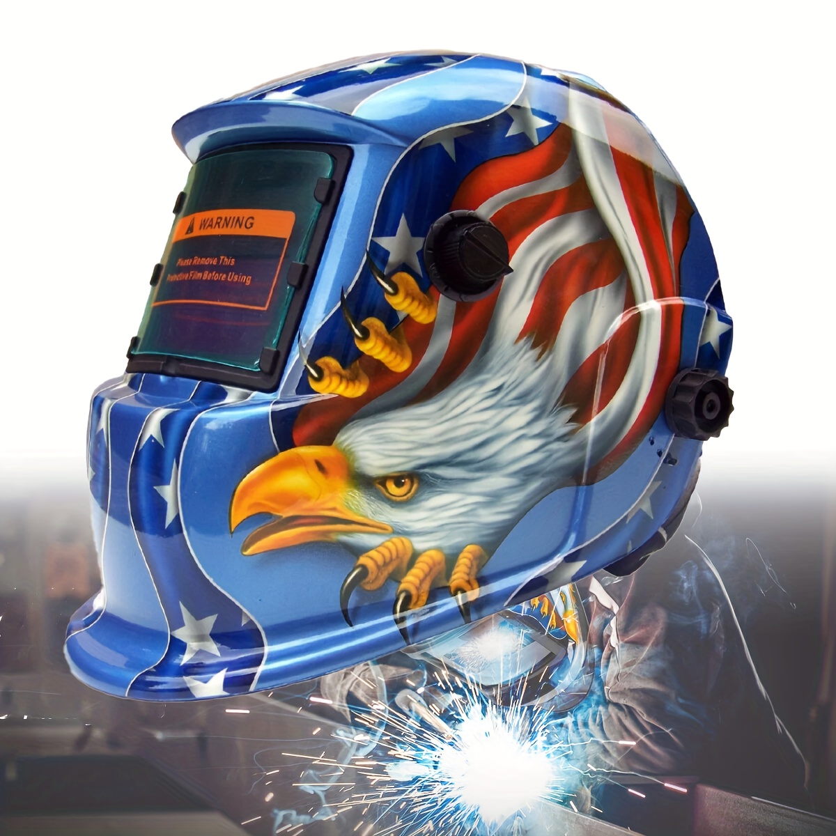 TEMU True Color Solar-powered Auto-dimming Welding Helmet With A Wide Viewing Area, True Color Welder Helmet, Auto-darkening Welding Hood/mask