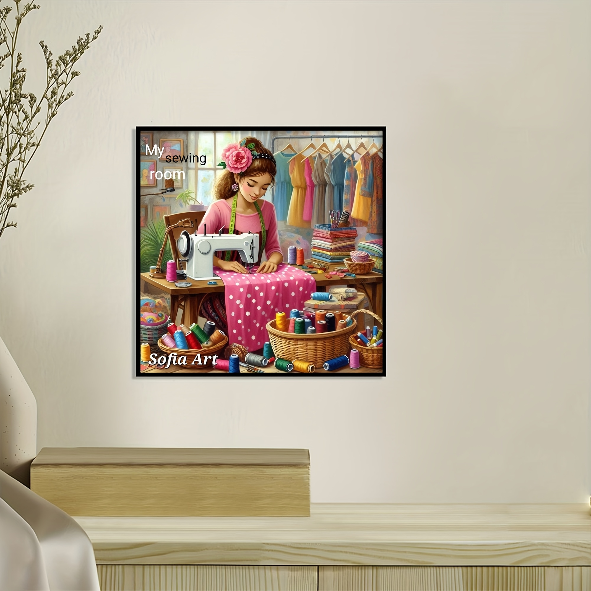 TEMU 1 Set - Creative Sewing Beauty Theme Cross Stitch Painting Set, Colorful Needlework Art, 11ct Cross Stitch Fabric Painting Sewing Crafts, Cross