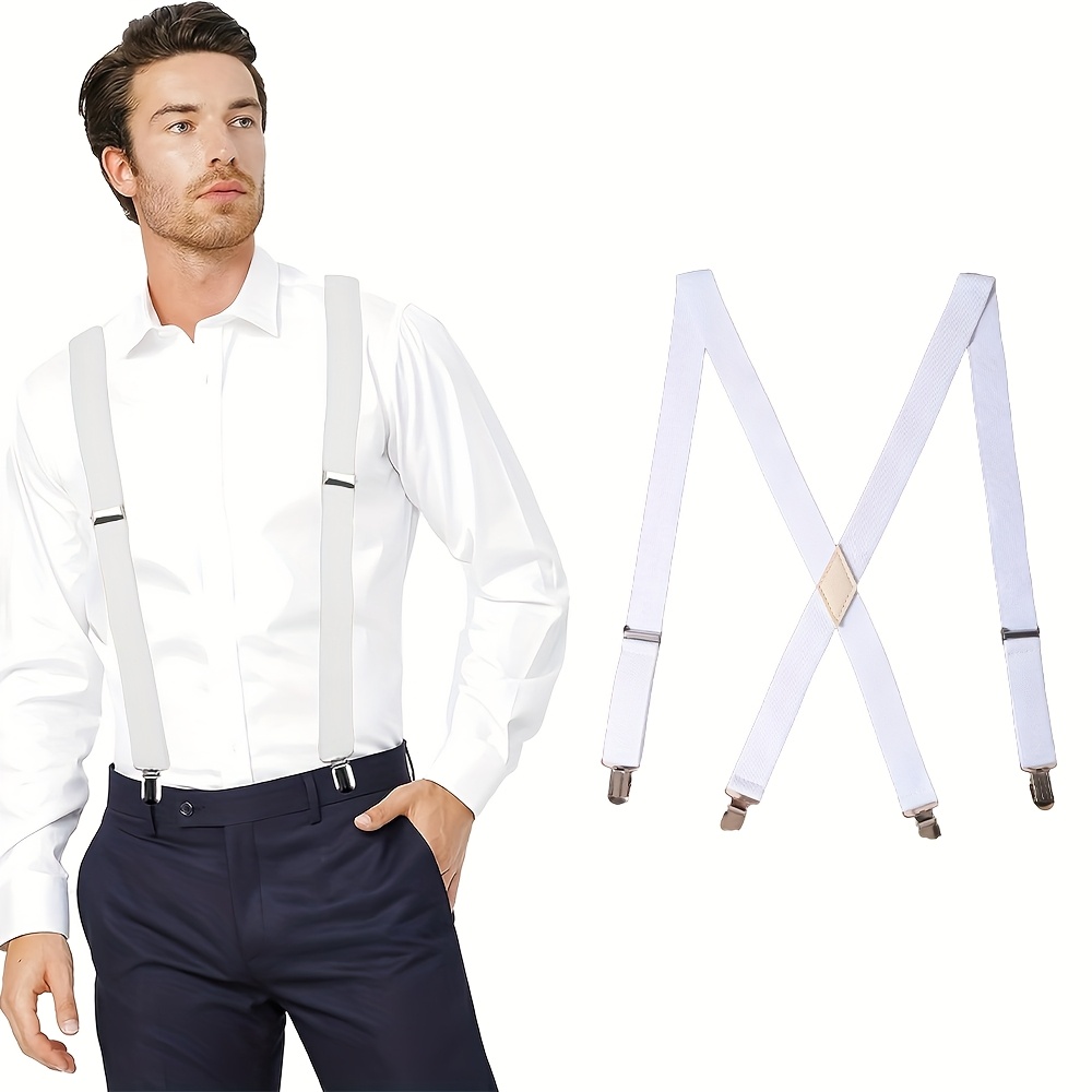 Image of Men' Color Suspenders, X-cross Elastic Trousers Belt, Suitable For Business, Banquet, Wedding, Sports And Daily Wear