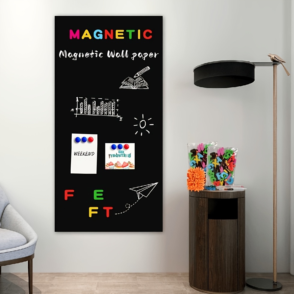 

Easy-apply Magnetic Film - Erasable, Self-adhesive For Office & Home Use On Smooth With Eraser And 4 Magnets