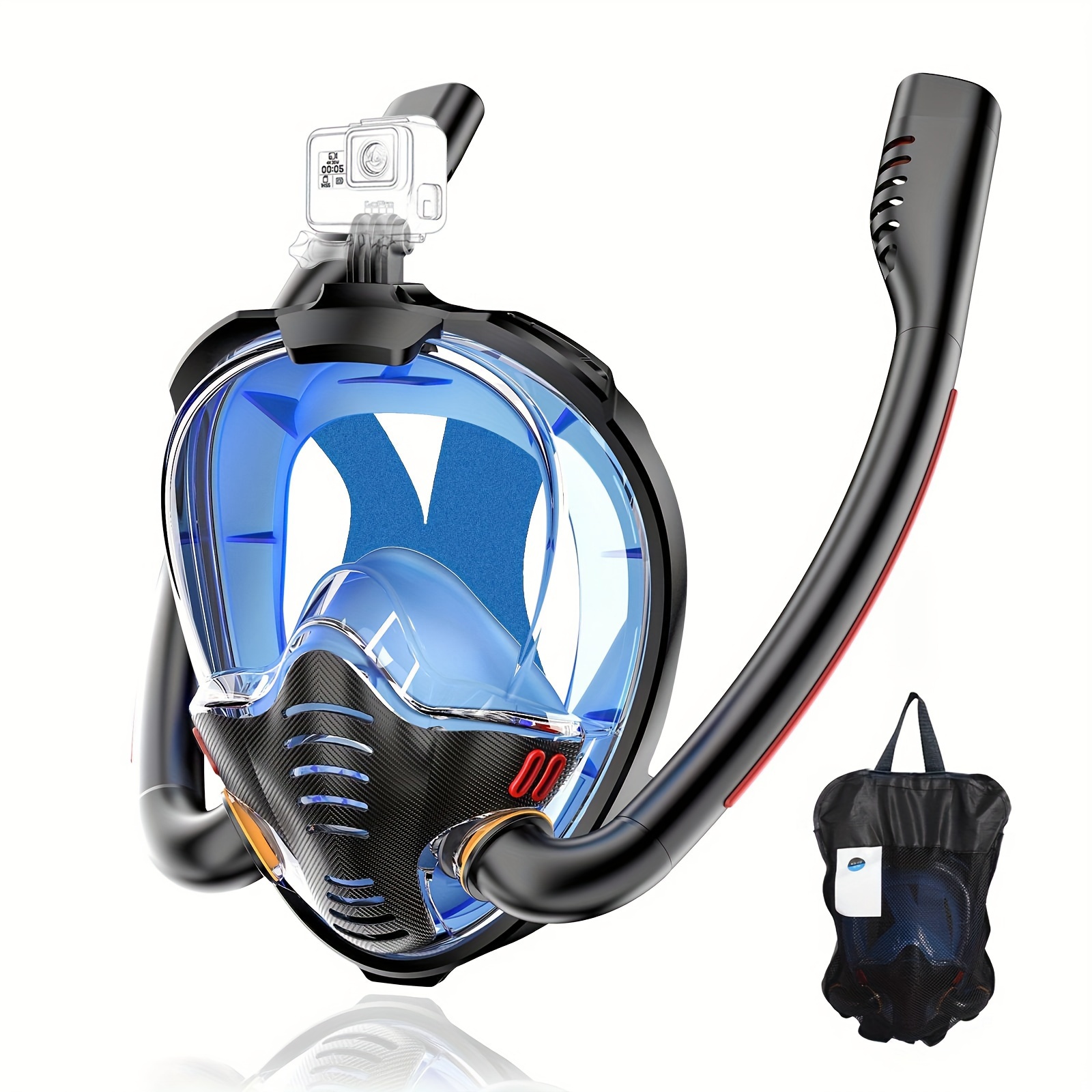 

Full Face Mask, Hd View Snorkeling Mask, Anti-leak Set For Adults