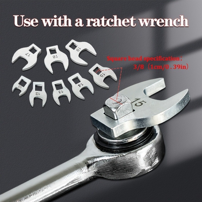 8pcs Replaceable Open-End Wrench Set with Interchangeable Heads