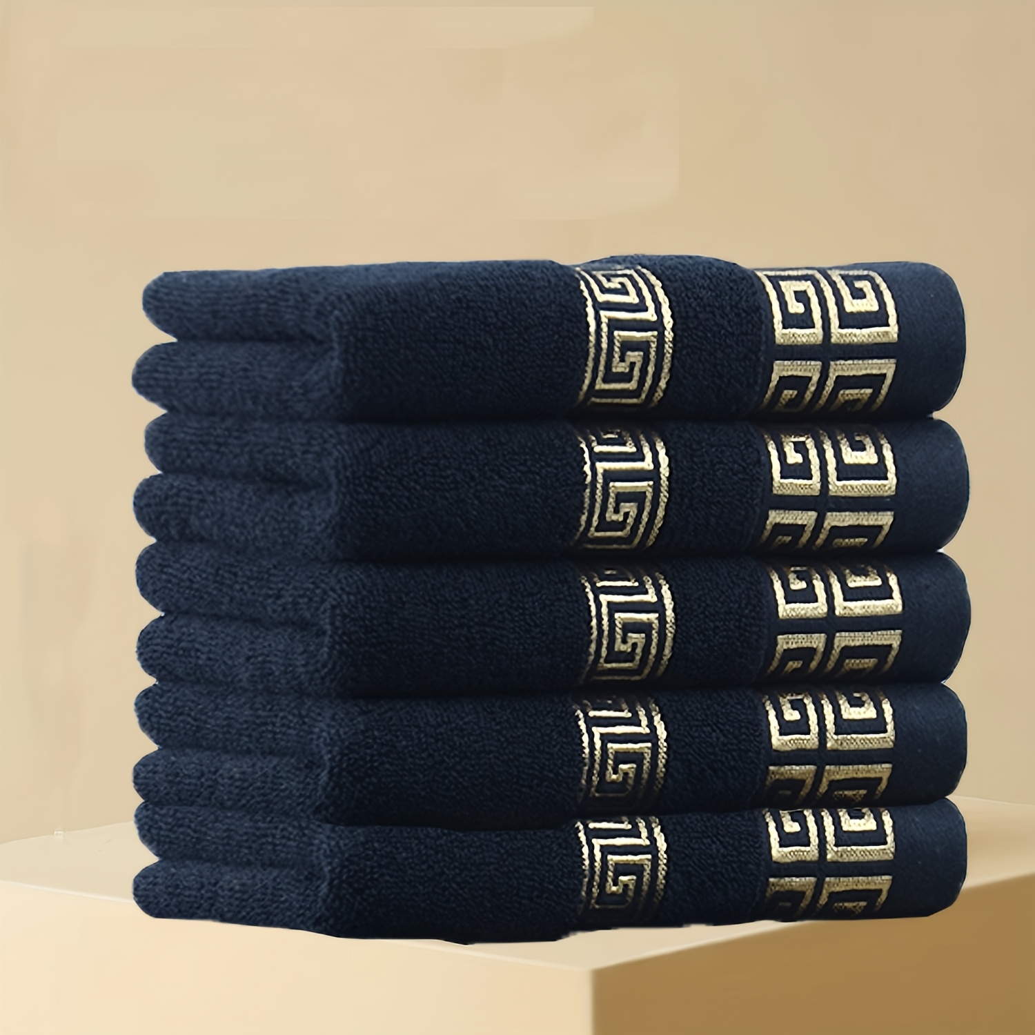 Image of 5pcs/6pcs Luxurious Cotton Hand Towel Set, Hand Towel,, Soft And Durable, Essential For Daily Bathing And Travel, Christmas And Holiday Gifts