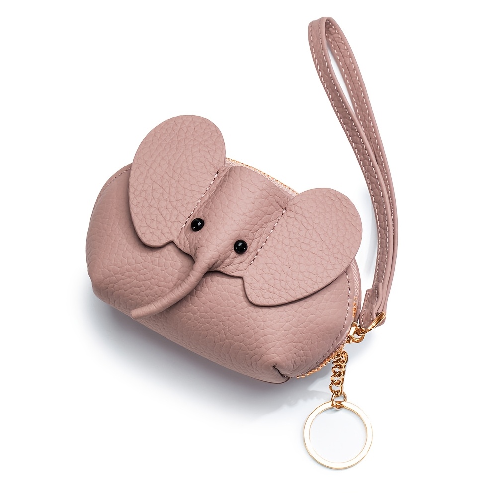 TEMU Women's Elephant-shaped Storage Bag With Zipper Closure & Hanging Strap - Multifunctional Portable Suitable For, Keys,, Travel, Compact Handheld