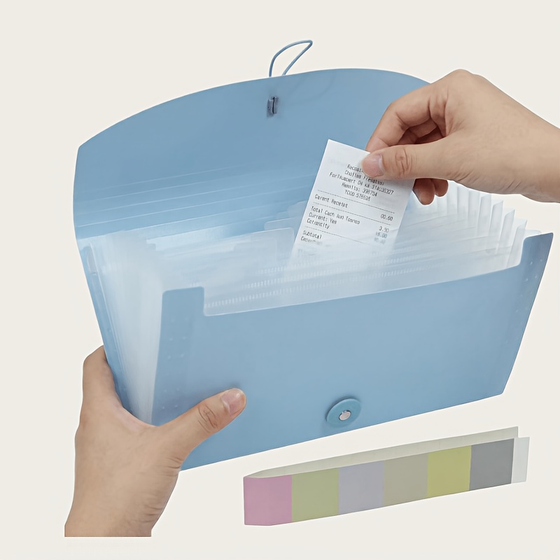 TEMU 1pc 13-pocket Accordion File Organizer, A6 Compact Expandable Plastic Folder And Index Label, For Cards, Coupons, Receipts, Tax Documents,