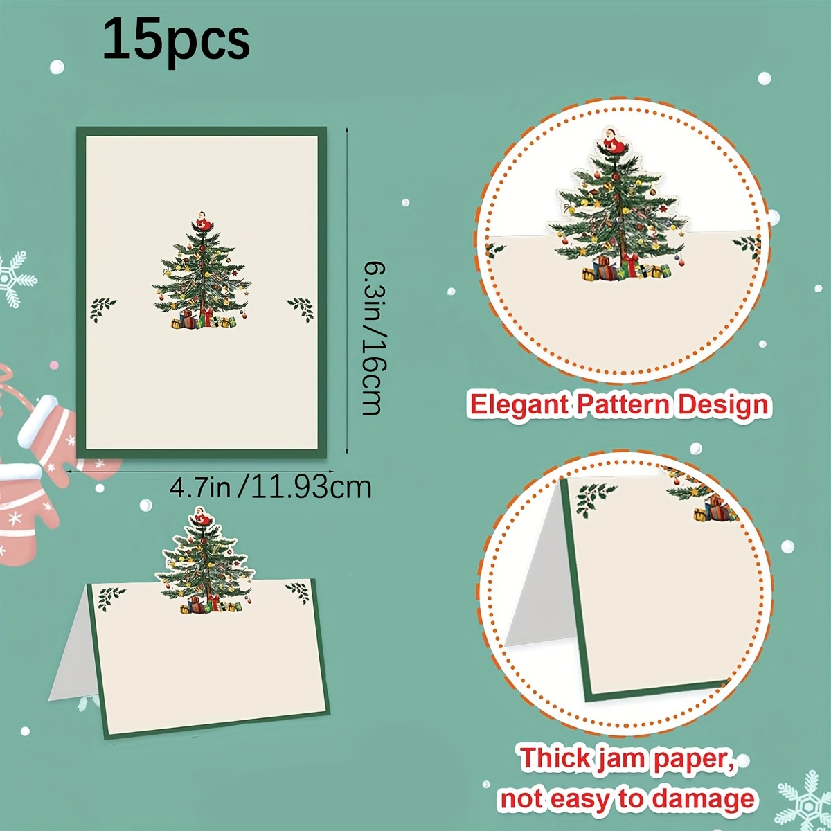 TEMU biglietti da tovaglia per feste natalizie, ideali per decorare , con set di biglietti pieghevoli per decorazioni festive e biglietti regalo