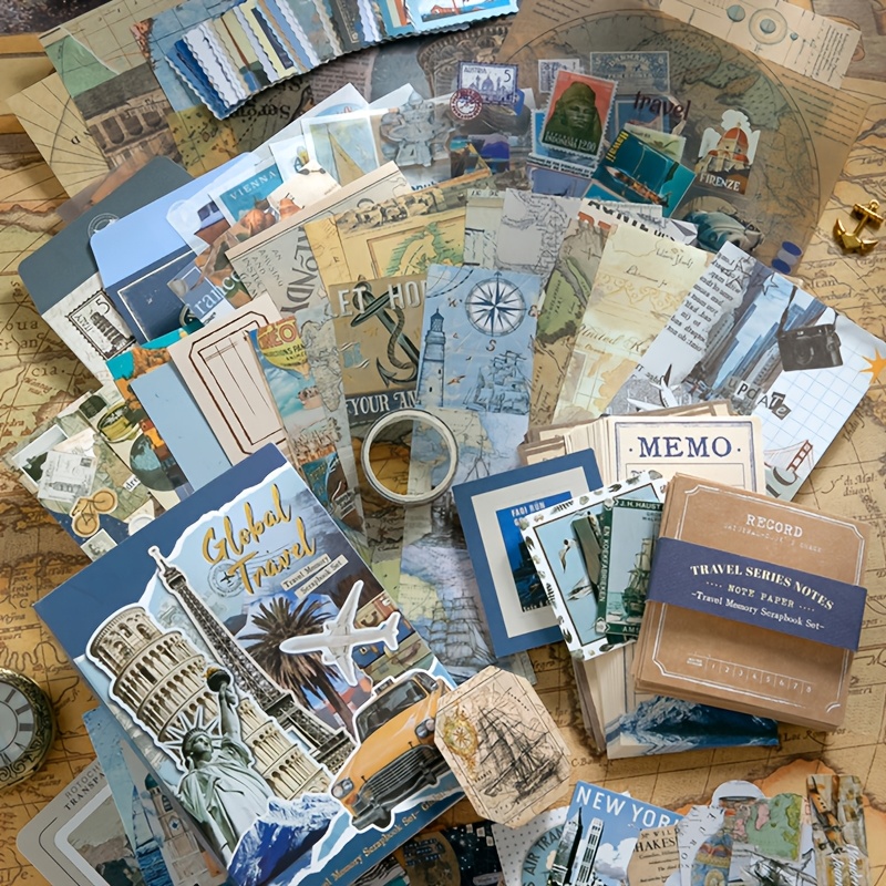 154pcs retro travel beautiful memories journal material collage set including journal material paper decorative stickers for diary planning   holiday gifts birthday gifts