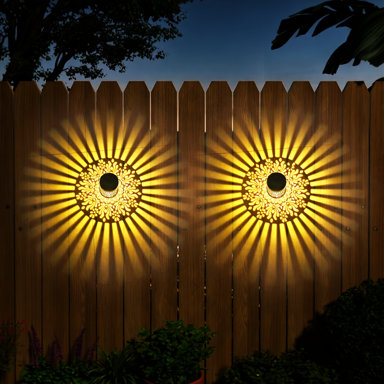 E-shop IP65 Solar Pfingstrosen Wandleuchte, Projektionsblumen Wandlampe, Halloween Thanksgiving Weihnachts Party Atmosphärenlicht, 4 Jahreszeiten für