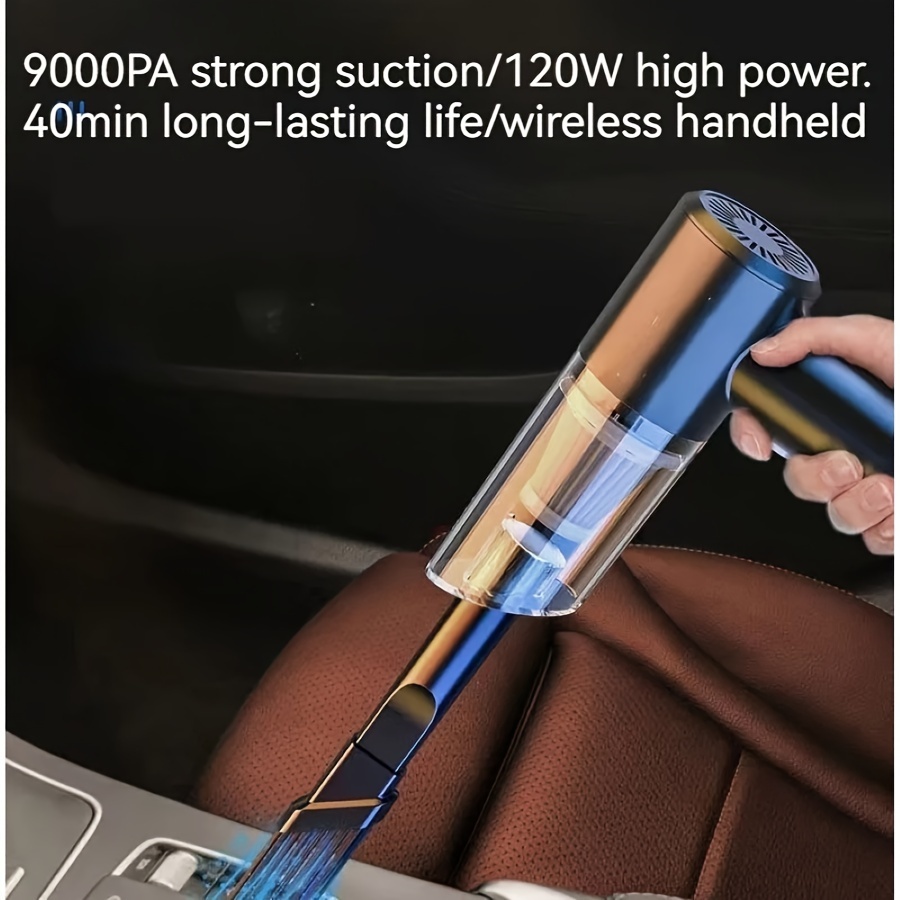 

High-suction Handheld Car Vacuum Cleaner - Accessory Kit, Cloth Filter, Extended 5m Cord, And Low-noise Design