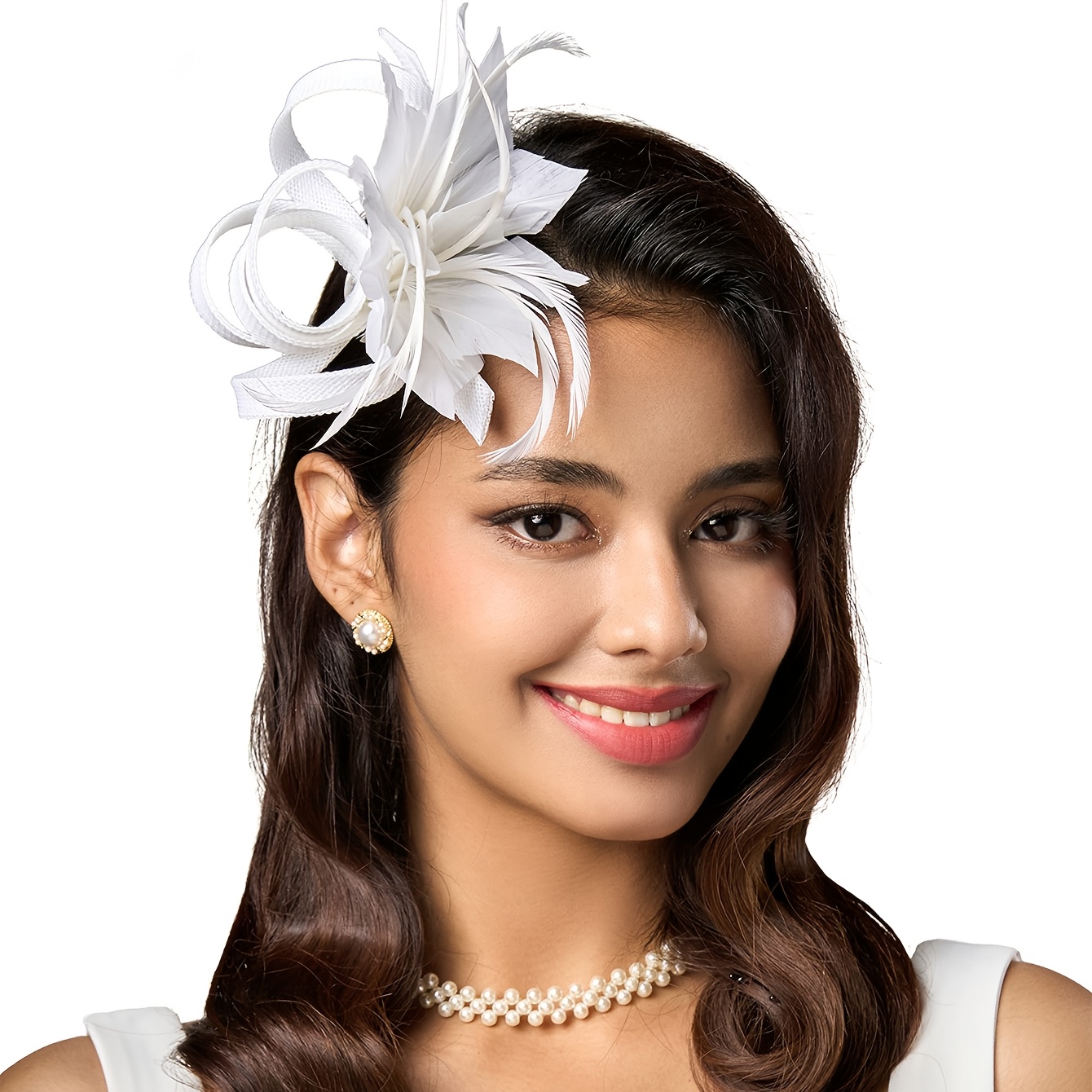 vintage 1920s style ostrich feather fascinator hat - Temu display picture 1