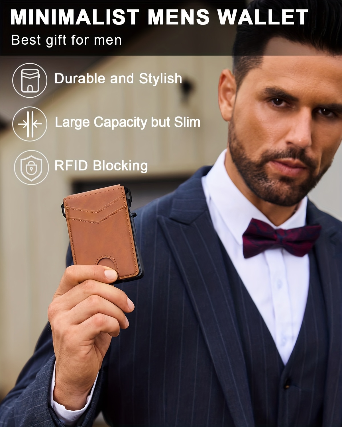 Rfid-Blocking Men'S Wallet | A Sleek And Slim Smart Pop-Up Card Holder, Metal Credit Card Wallet with a Money Clip, Suitable for Men, Can Hold 13 Cards. A Gift for Men.
