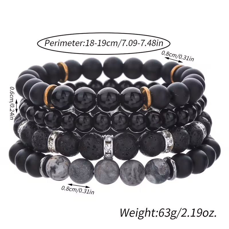 trendy 4pcs bracelet collection featuring beaded designs for men and women Product details 1