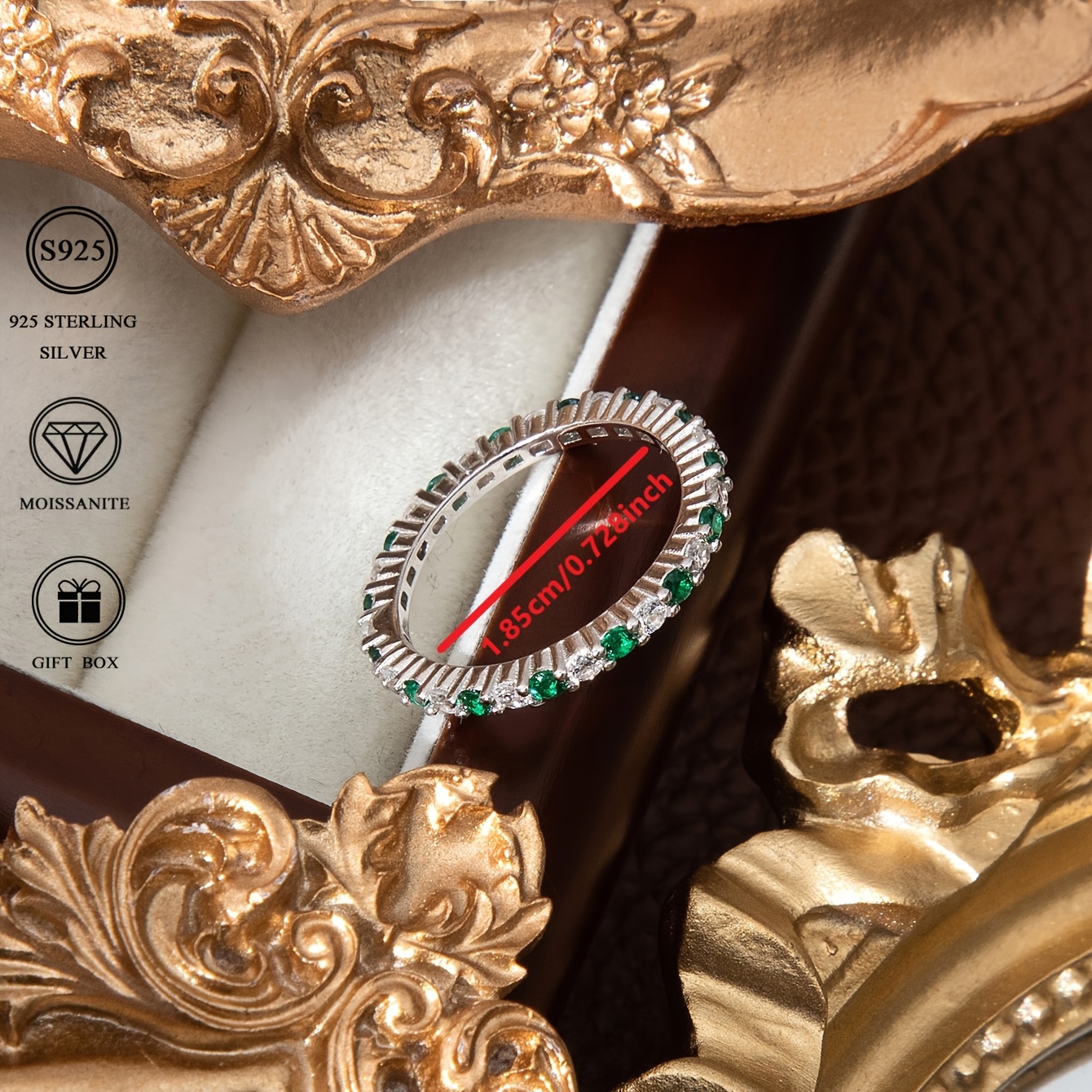 Colorful Moissanite 925 Silver Women's Ring for Everyday Wear