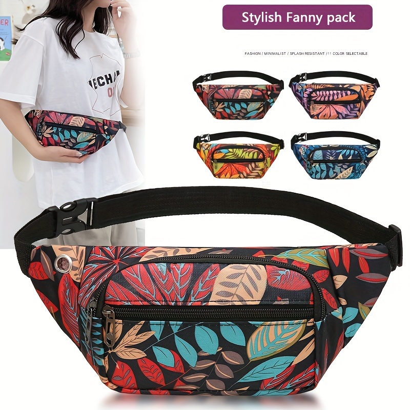 

1pc Fashionable Colorful Floral Waist Fanny Pack, Women's New Multi-functional Chest Pouch, Sporty Style Fancy Pack