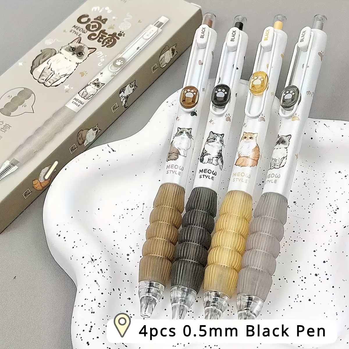 

A Set Of 4/8 Cute Gel Pens Featuring Fast-drying Black Ink, Designed For Middle School Students, With A Stylish And 0.5mm Tip.