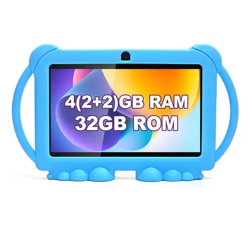 7 inch 12 kids tablet with built in 32gb rom 4gb with 2 4g wifi gms eye protection display screen dual cameras shock resistant protective cover